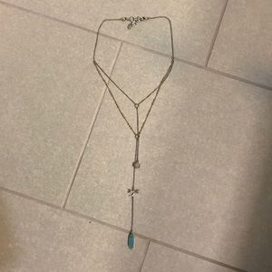 Two tone dragonfly lariat necklace Lucky Brand